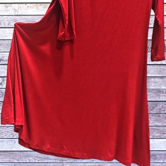 Poof!, Cold Shoulder, Dress, Sz Sm, Flowy, Flare, Midi-dress, Mini-dress, Wine - Picture 6 of 8